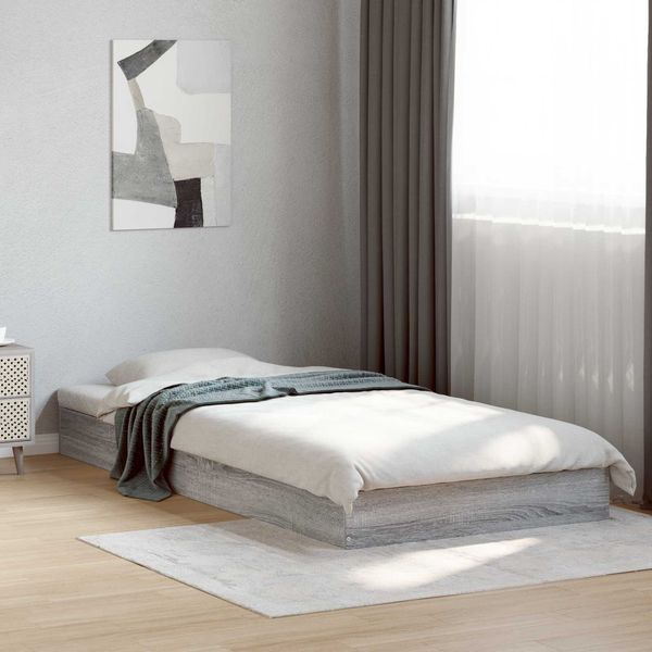 vidaXL Bodenbettgestell Grau Sonoma 80 x 200 cm Holzwerkstoff 8009079