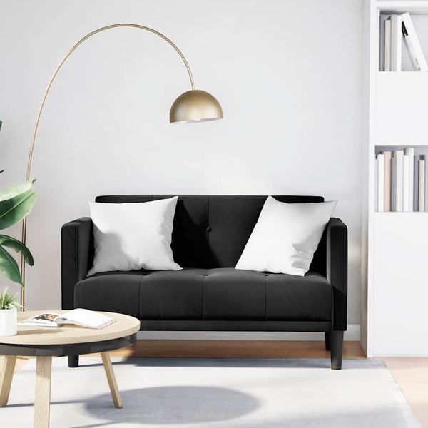 vidaXL Zweisitzer-Sofa Schwarz 111 cm Samt 4100574