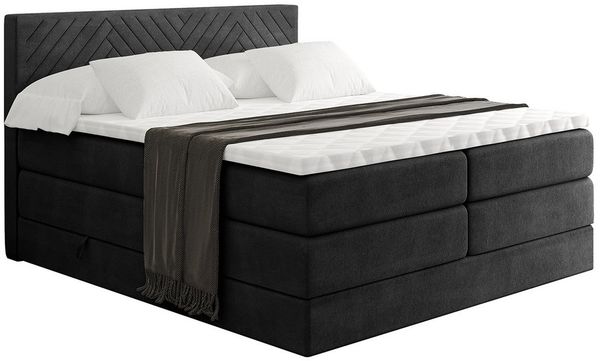 ALTDECOR Boxspringbett VEXA KING (Multipocket-Matratze H4, H3 Matratze Bonellfederung, Topper, Kopfteil)