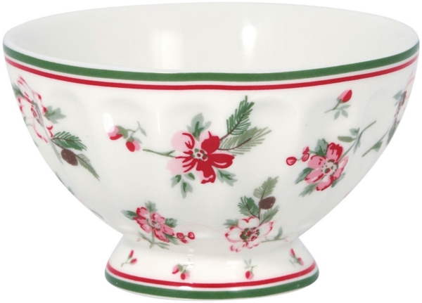 Greengate Schale Astrid French Bowl medium white 10cm, Steinzeug, (Bowls)