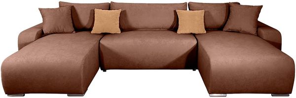 COLLECTION AB Wohnlandschaft Paola U-Form, B: 314 cm, Bettfunktion, Bettkasten & 4 Zierkissen, Federkern