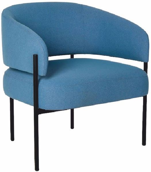 Casa Padrino Luxus Wohnzimmer & Hotel Sessel Blau / Schwarz 72 cm - Luxus Möbel