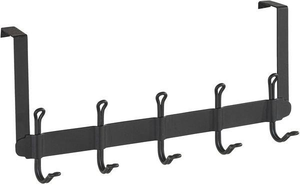 WENKO Türhaken Modell Nostalgie, Türen, Türgarderobe, Hakenleiste mit 5 Haken, für einen Türfalz von 2 cm