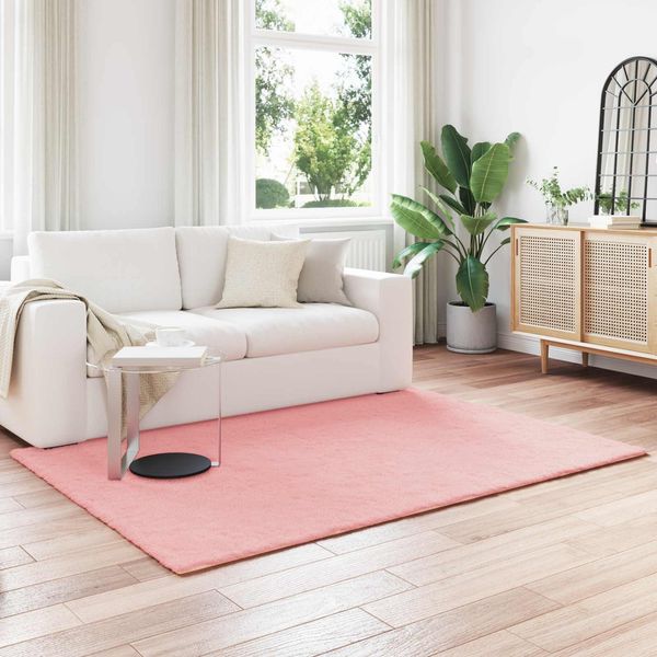 vidaXL Rutschfester Teppich aus Kunstkaninchenfell OLITE Rosa 42021704