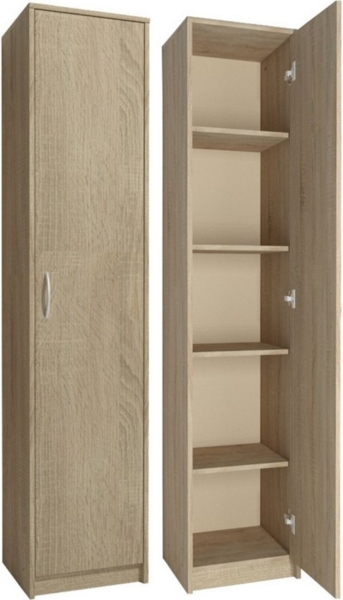 Home Collective Regal mit 5 Ebenen Aktenschrank mit 4 Einlegeböden und 1 Tür, in mattem Finish Standregal 39 cm breit sonoma