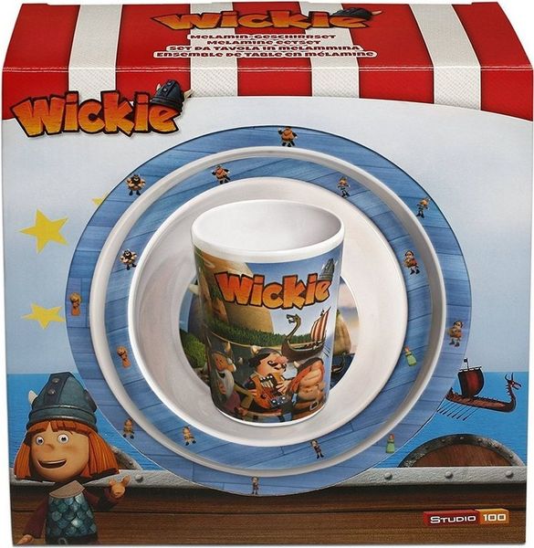 Wickie Geschirr-Set Wickie und die starken Männer, Geschirr-Set 3 tlg. (3-tlg), Melamin