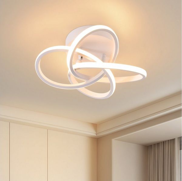 Nettlife LED Deckenleuchte Schwarz/Weiß Dimmbar Modern 28W/46W Küchenlampe, Nicht dimmbar, LED fest integriert, Warmweiß, Küche Flur Kinderzimmer Schlafzimmer