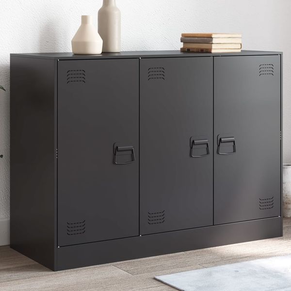 vidaXL Sideboard Schwarz 99x39x73 cm Stahl 841721