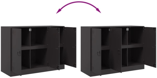 vidaXL Sideboard Schwarz 99x39x73 cm Stahl 841721 Bild 9