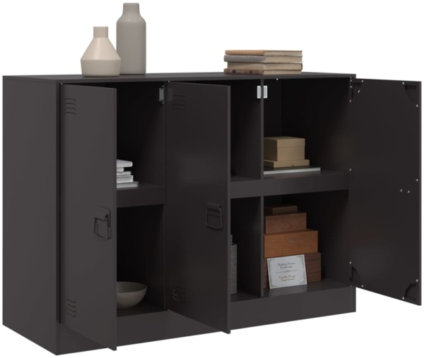 vidaXL Sideboard Schwarz 99x39x73 cm Stahl 841721 Bild 4