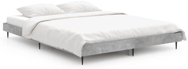 vidaXL Bettgestell Betongrau 140x190 cm Holzwerkstoff 832281