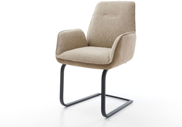 Freischwinger Zoa-Flex Materialmix Schlamm Freischwinger flach Schwarz Taschenfederkern