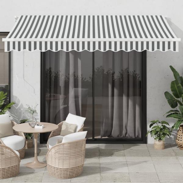 vidaXL Markise Automatisch mit LED Anthrazit & Weiß 350x250 cm 3215783