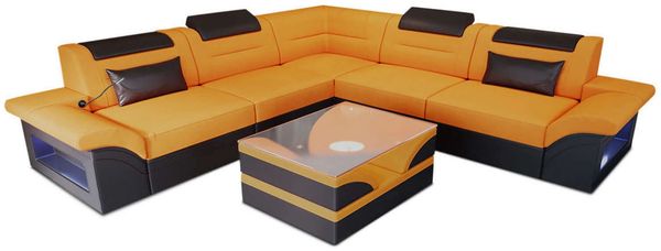 Stoff Ecksofa Brianza L Form - Mikrofaserstoff