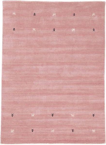 carpetfine 'Gabbeh Uni' Wollteppich, reine Wolle, Rosa, 60x90 cm