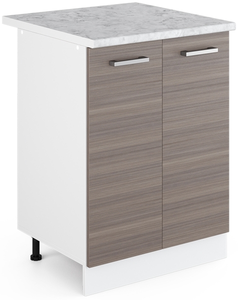 Unterschrank R-Line Grau 60 cm mit Türen, mit Arbeitsplatte Vicco Bild 1