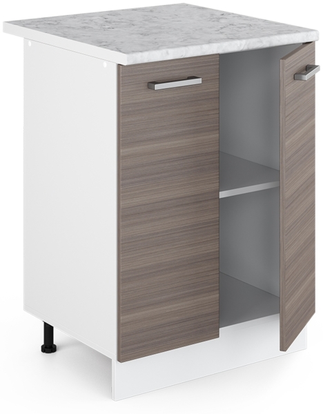 Unterschrank R-Line Grau 60 cm mit Türen, mit Arbeitsplatte Vicco Bild 4