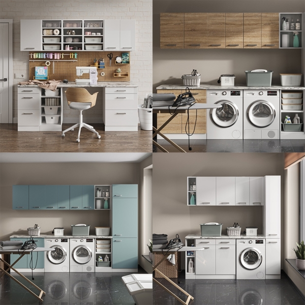 Unterschrank R-Line Grau 60 cm mit Türen, mit Arbeitsplatte Vicco Bild 2