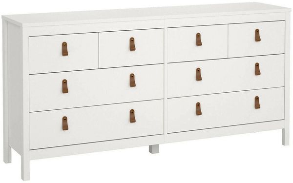 Dmora Kommode Wendy, Wohnzimmerbuffet, Wohnzimmer-Sideboard, Moderne Küchen-Speisekammer, 160x38 h80 cm, Weiß