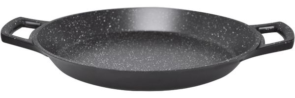 Aluguss Paellapfanne Pfanne Paella Ø40 Induktion Bratpfanne Grillpfanne mit zwei Handschuhen