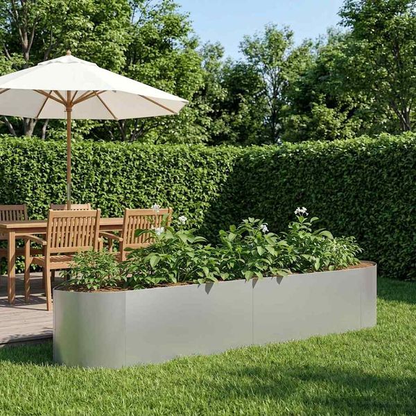 vidaXL Hochbeet im Garten Verzinkter Stahl 220 x 40 x 40 cm Stahl 8011724