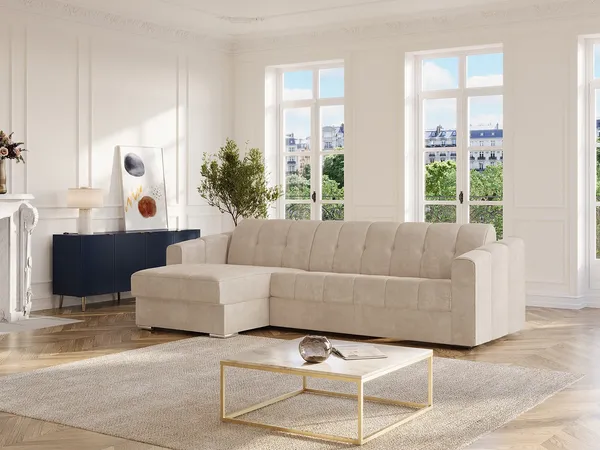 Vente-unique - DARIELO Sofa Stoff Beige - B 223 cm152 cm x H 85 cm x L 275 cm