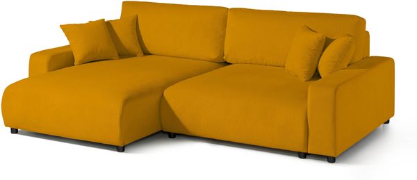 Ecksofa Samt 234x170x78 gelb SOFIA