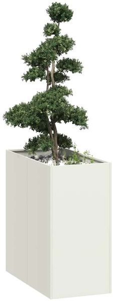 vidaXL Pflanzgefäß Weiß 40x80x80 cm Stahl 860774
