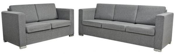 vidaXL Zweiteilige Sofagarnitur Stoff Hellgrau 274212