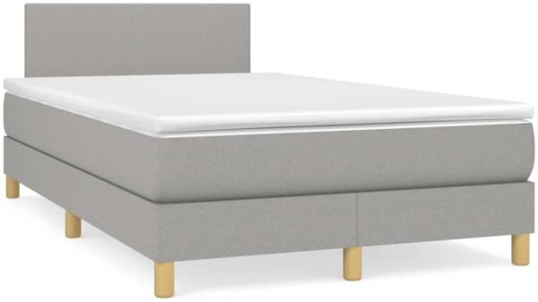 vidaXL Boxspringbett mit Matratze Hellgrau 120x190 cm Stoff 3269758