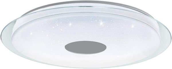 Eglo 98769 Deckenleuchte LANCIANO-C weiß, chrom H:9,5 Ø:77cm dimmbar 2700-6500K mit Connect Funktion inkl. Fernbedienung