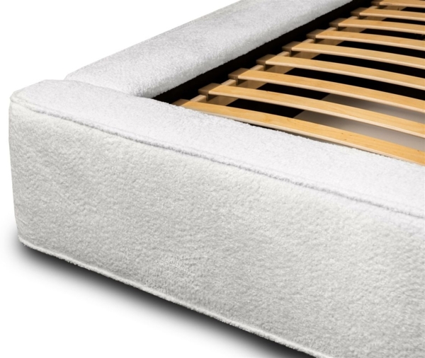 Polsterbett Doppelbett OMAHA 140x200cm Komplettset Stoff Euphoria Weiß Bild 5