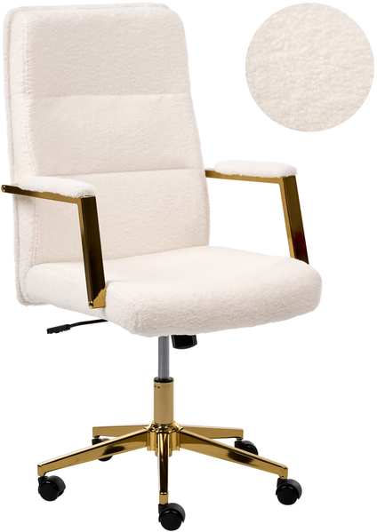 Chefsessel DEMURE Bouclé Cremeweiß