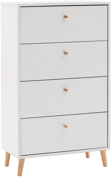 Schildmeyer Kommode Bjarne 160566, mattweiß, 60,1 x 33 x 101,3 cm