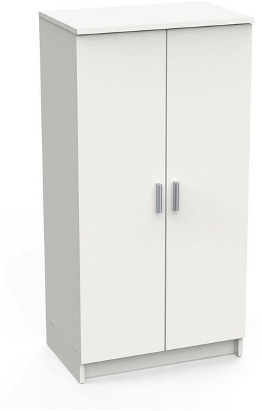 Dmora 2-türiger MehrzweckschrankAbram, Multifunktionale Möbel, Schuhschrank, Besenschrank, 55x35 h108 cm, Mattweiß