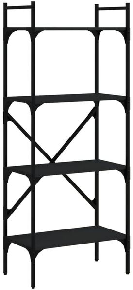 vidaXL Bücherregal 4 Fächer Schwarz 56x31,5x138,5 cm Holzwerkstoff 833338 Bild 2