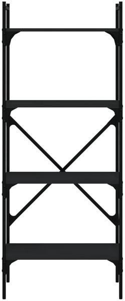 vidaXL Bücherregal 4 Fächer Schwarz 56x31,5x138,5 cm Holzwerkstoff 833338 Bild 3