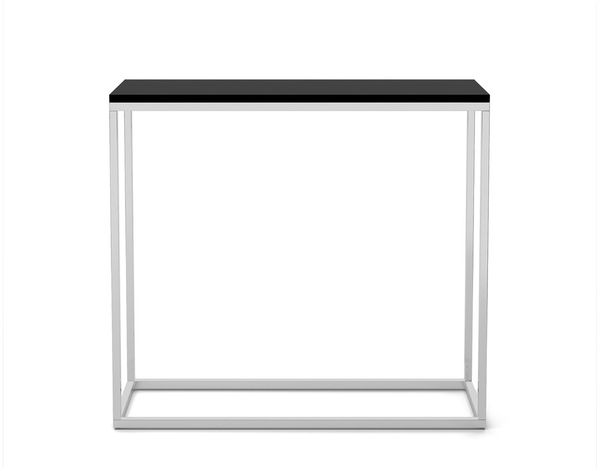 Bettso 'Well' Konsole mit Verchromt Gestell, Holzwerkstoff Schwarz, 80 x 25 x 80 cm
