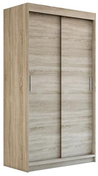 Schwebetürenschrank PAX 2-türig Schrank 120 cm (mit Spiegel) Farbe: Sonoma