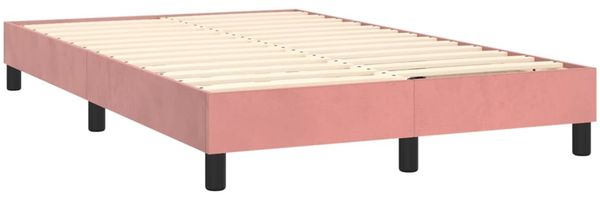 vidaXL Boxspringbett mit Matratze & LED Rosa 120x200 cm Samt 3134398 Bild 5