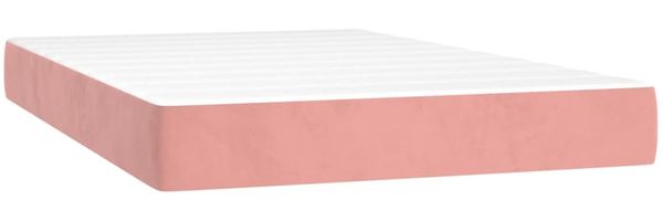 vidaXL Boxspringbett mit Matratze & LED Rosa 120x200 cm Samt 3134398 Bild 6