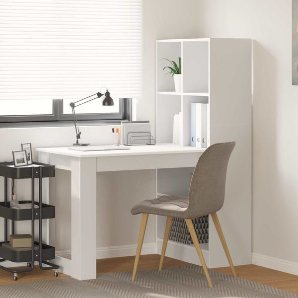 vidaXL Schreibtisch mit Regal Weiß 122 x 67 x 145 cm Holzwerkstoff 3337257