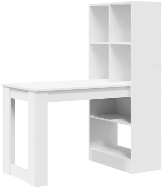 vidaXL Schreibtisch mit Regal Weiß 122 x 67 x 145 cm Holzwerkstoff 3337257 Bild 2