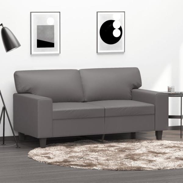 vidaXL Sofa 2-Sitzer, Loungesofa mit Armlehnen Rückenkissen, Grau, 154 cm x 80 cm