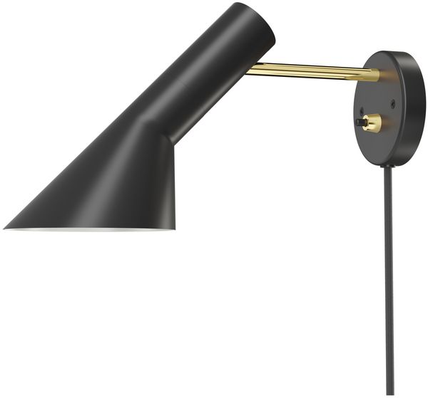 AJ Wandleuchte mit Kabel Messing/Schwarz