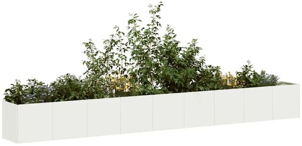 vidaXL Pflanzkübel Weiß 360x40x40 cm Kaltgewalzter Stahl 860697