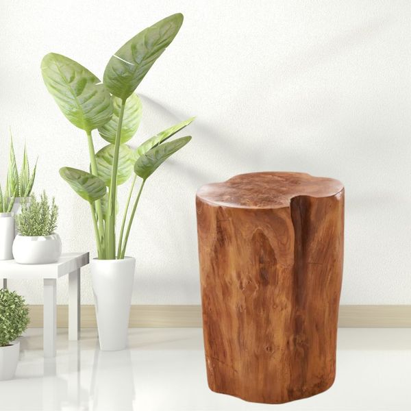 Beistelltisch Hocker HEAVY STOOL Teak Handmade Naturform massiv eckig