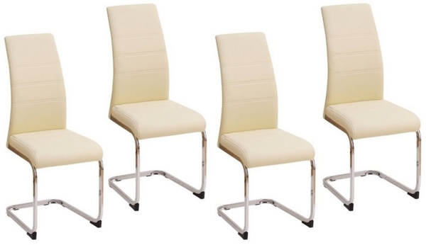 HTI-Living Esszimmerstuhl Esszimmerstuhl SallyC Kunstleder 4er-Set Beige (Set, 4 St), Schwingstuhl Freischwinger
