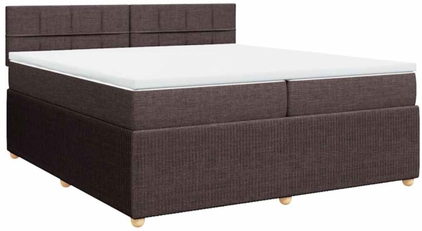 vidaXL Boxspringbett mit Matratze Dunkelbraun 200x200 cm Stoff 3287566