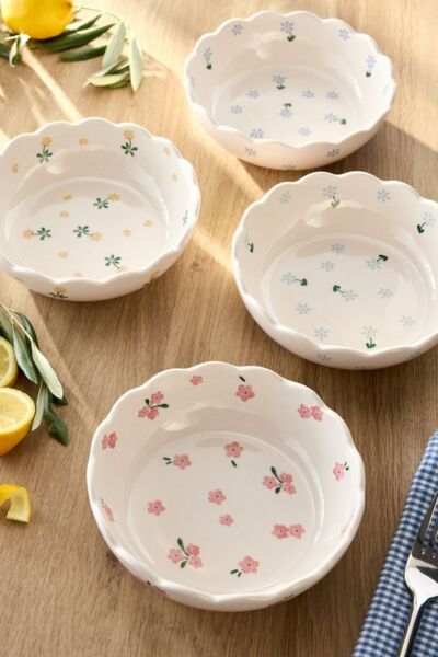 Next Snackschale 4 x Maisie stapelbare Snackschalen, Blumenmuster, Steingut, (1-tlg)